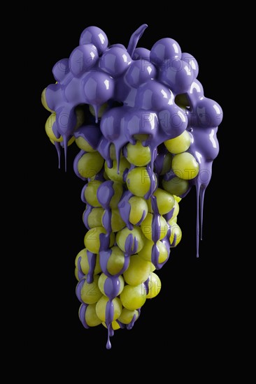 Grapes dripping with color