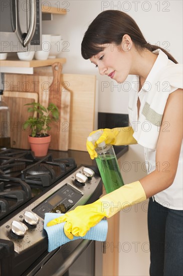 Woman cooking.