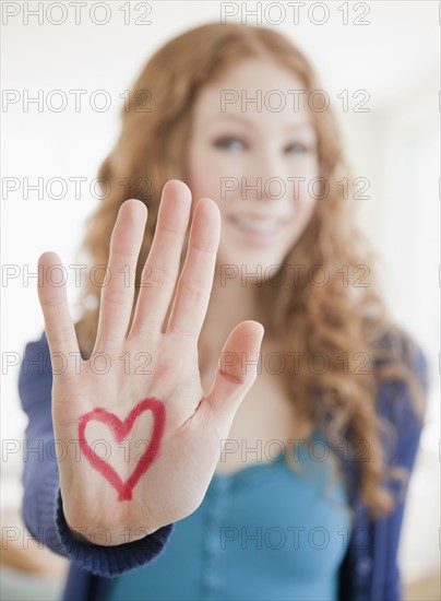 Hand with heart on palm