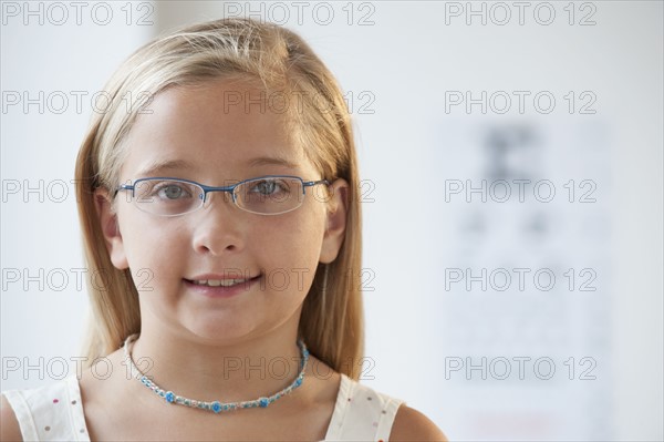 Child at eye doctor.