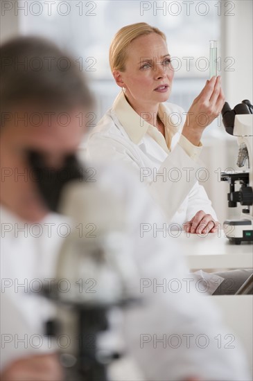 Researchers working in lab.