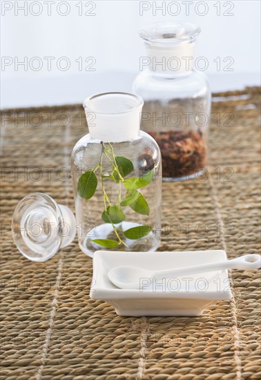 Bottles of herbs.