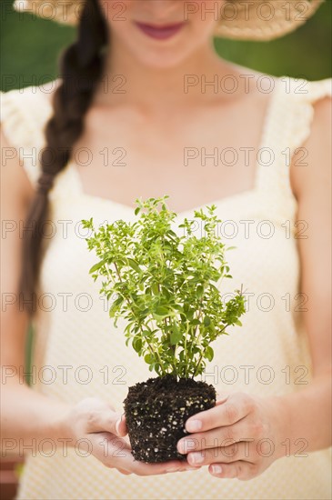 Woman gardening.