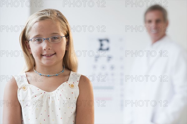 Child at eye doctor.