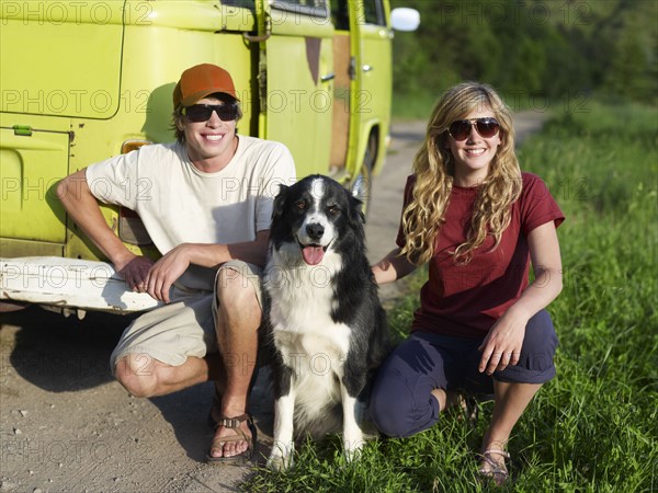 Couple with dog