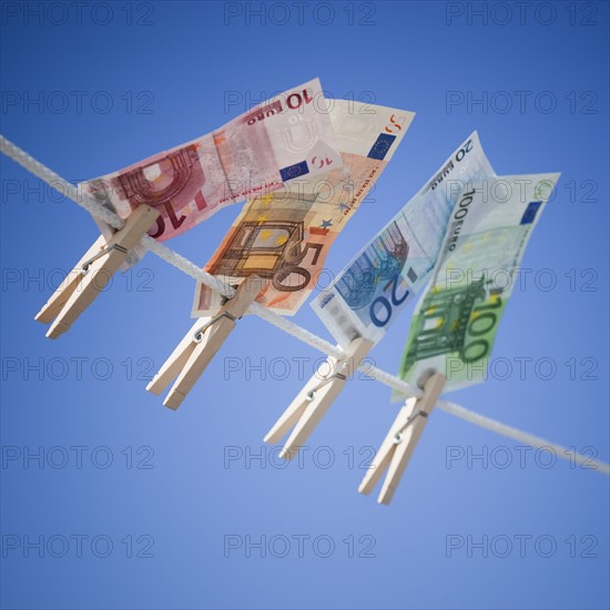 Euro on clothes line