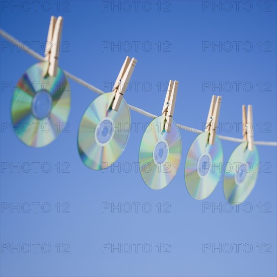 Discs on clothes line