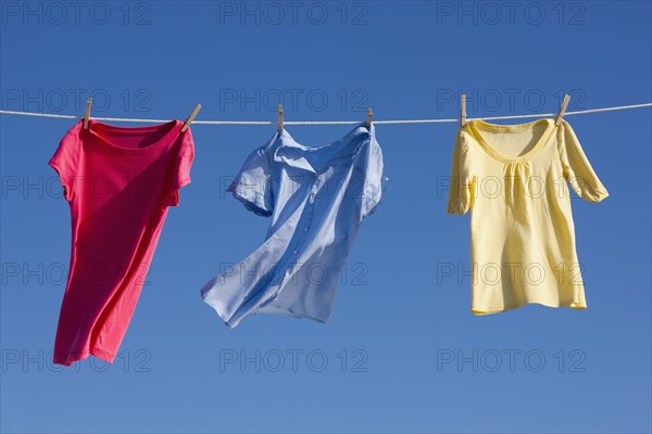 Shirts on clothes line