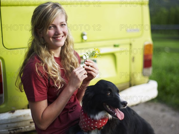 Woman and dog