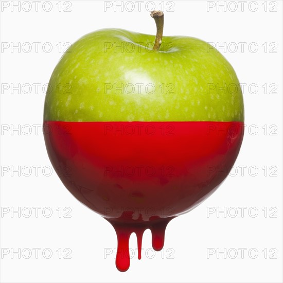 Apple dripping with color