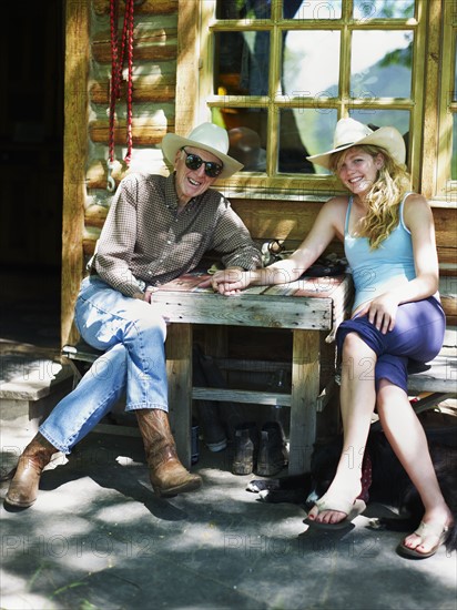 Grandfather and granddaugher