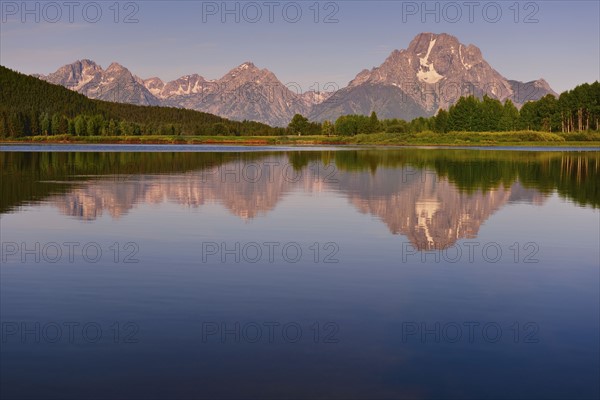 Scenic view of mountains and lake