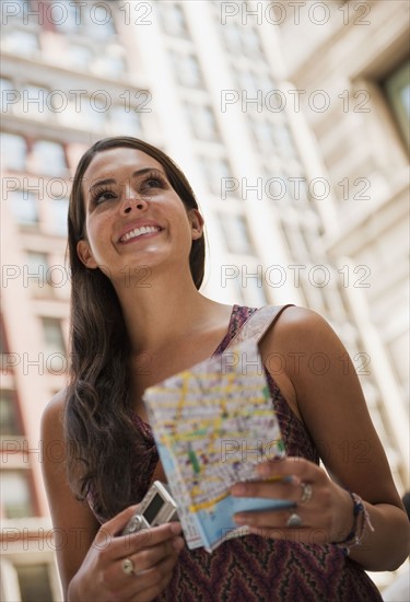 Woman with tourist map