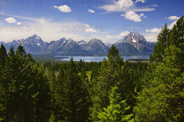 Scenic view of mountains and river