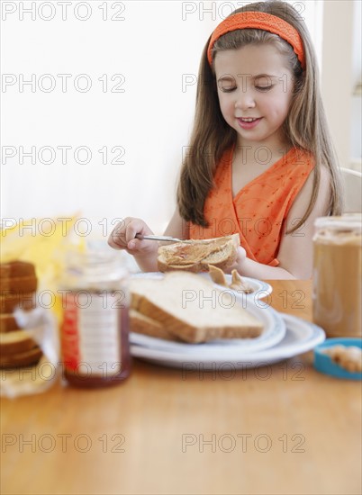 Child making lunch