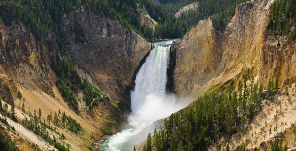 Scenic mountain waterfalls.