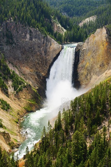 Scenic mountain waterfalls.