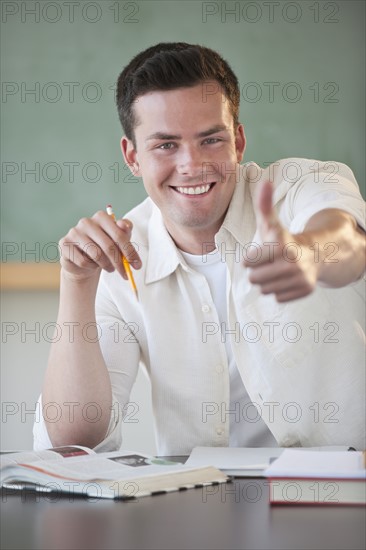 Male student smiling.