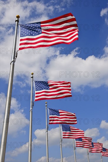 American flags.