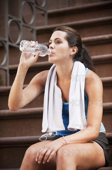 Woman drinking water