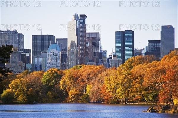 Lake and high-rise buildings