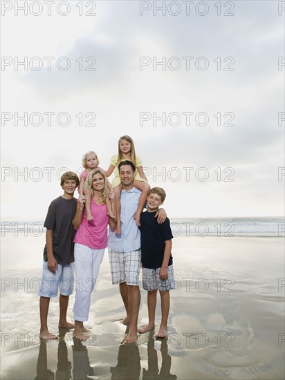Family portrait at the beach