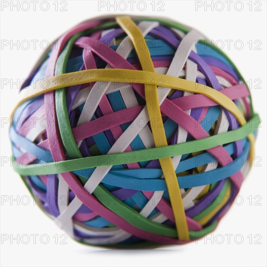 Ball of colorful rubberbands