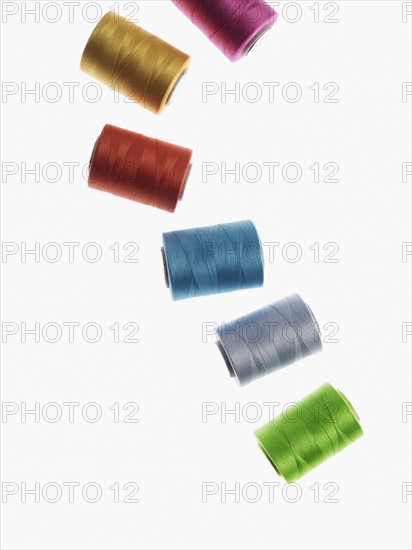 Colored spools of thread