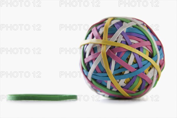 Ball of colorful rubberbands