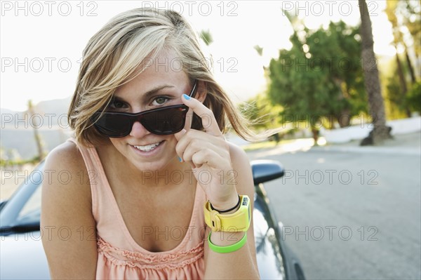 Woman wearing sunglasses