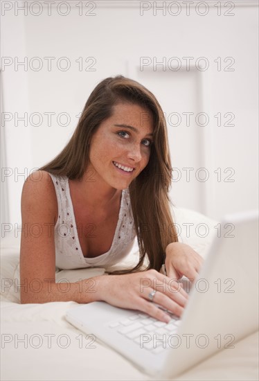 Woman working on laptop