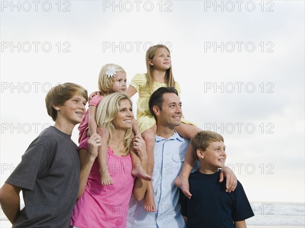 Family portrait at the beach