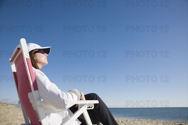 Woman relaxing at the beach