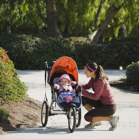 Woman and stroller