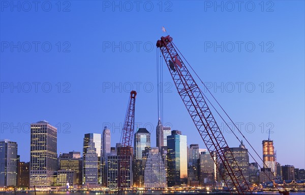 Cranes and cityscape