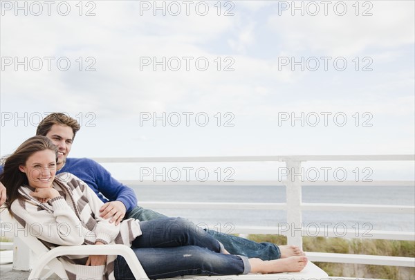Couple on lounge chair