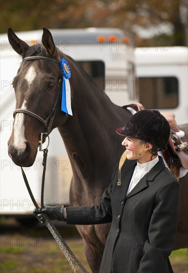 Jockey and horse.