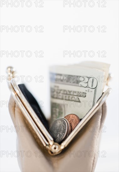 Money in change purse.