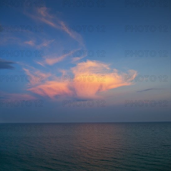 Ocean and clouds.