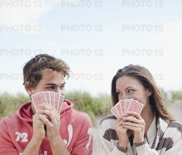 Couple playing cards