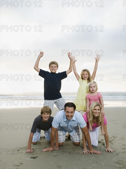 Family portrait at the beach