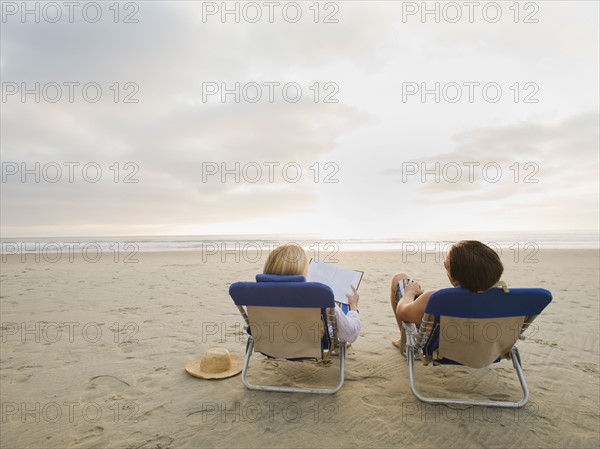 Couple relaxing at the beach