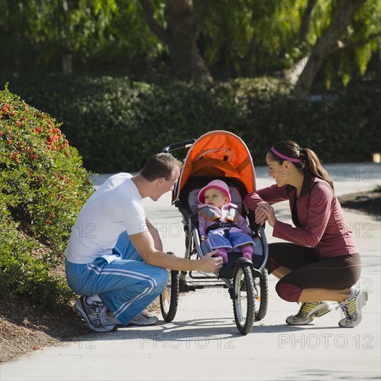 Parents and stroller