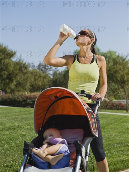 Jogger drinking water