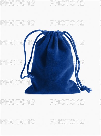 Blue drawstring bag