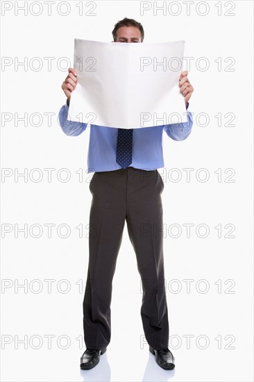 Man reading newspaper