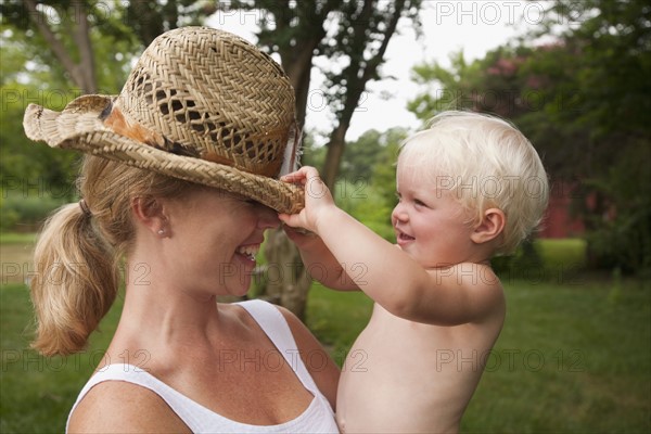 Woman holding baby