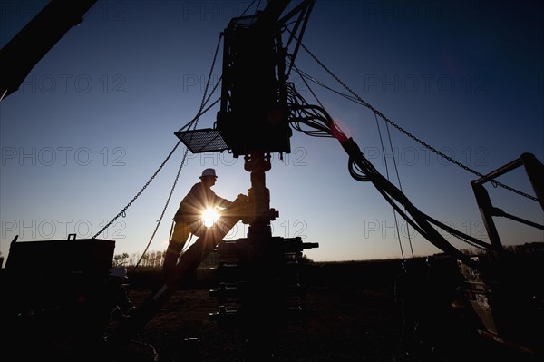 Silhouette of industrial worker