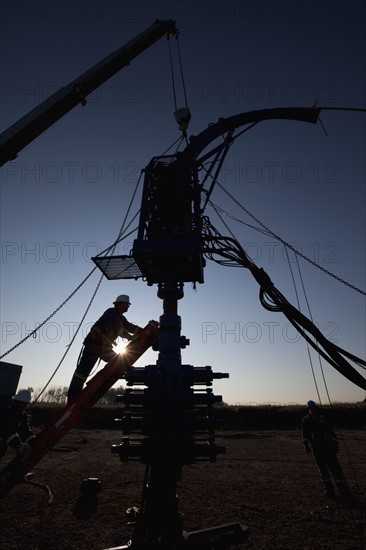 Silhouette of industrial worker