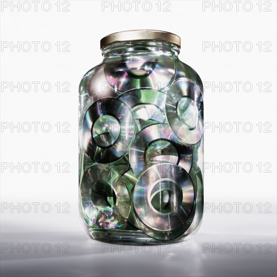 Jar of compact discs